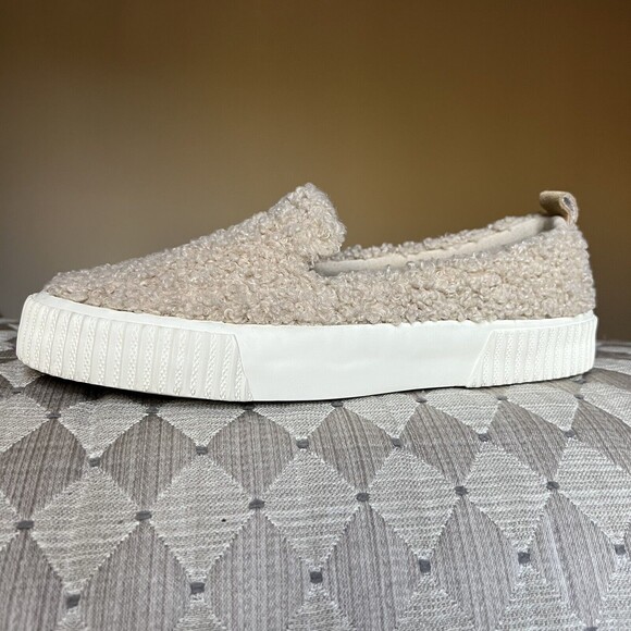 Splendid Tulia Tan Beiege Faux Fur Slip On Sneaker Shoes Women’s Size 8 M - Picture 16 of 16